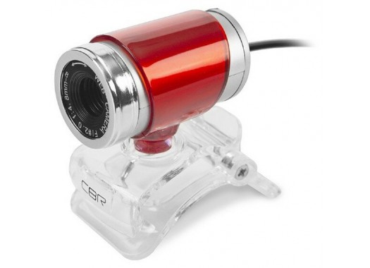 Web-камера CBR CW 830M Red,  0,3 МП, раз. видео 640х480, USB 2.0, встр. микрофон, ручная фокусировка, креп. на мон., длина каб.1,4 м, красный (1/100)